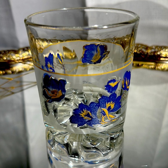 Vintage Devalbor Cerve Italy Frosted Glass Ice Bucket & Drink Glass Set of 2 - Picture 5 of 12